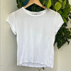 Reformation White Short Sleeve Fitted Tee